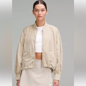 Lightweight Hem-Cinch Bomber Jacket